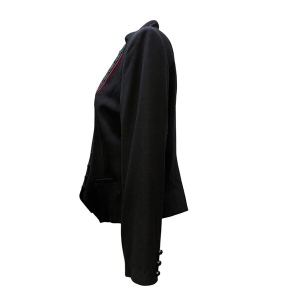 Hairston Roberson Rodeo Jacket Black Embroidered Front Button Size 12 - Picture 6 of 8